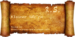 Kleiner Sára névjegykártya