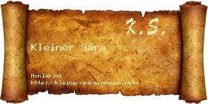 Kleiner Sára névjegykártya